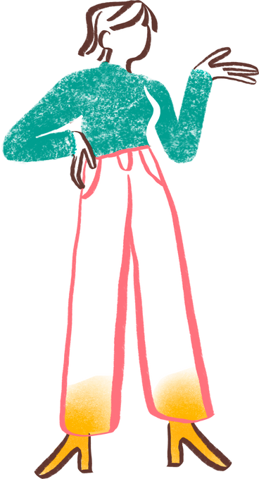 short haired woman standing with her hand on her hip PNG, SVG