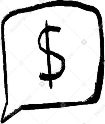 bubble with a currency symbol Illustration in PNG, SVG