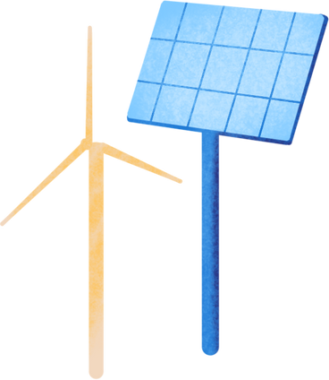 Éolienne et panneau solaire PNG, SVG