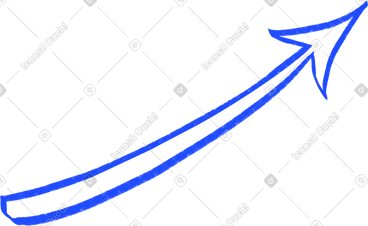 Blue lined arrow PNG, SVG