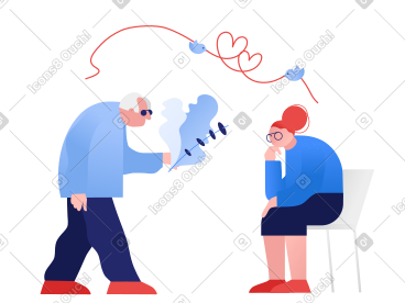 老年男人和女人彼此相爱 PNG, SVG