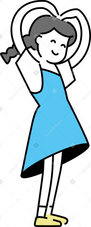 young woman making a heart gesture PNG, SVG