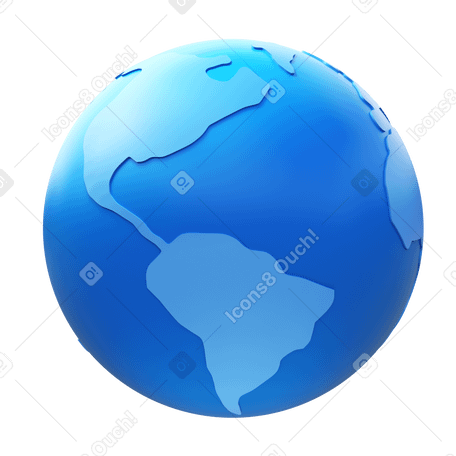 3D globe america Illustration in PNG, SVG