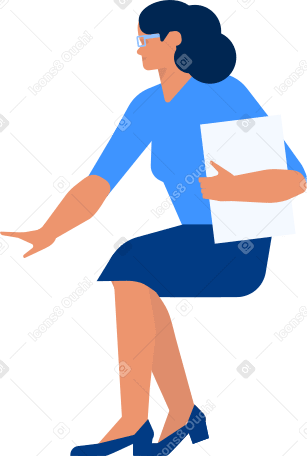 female psychologist sitting Illustration in PNG, SVG