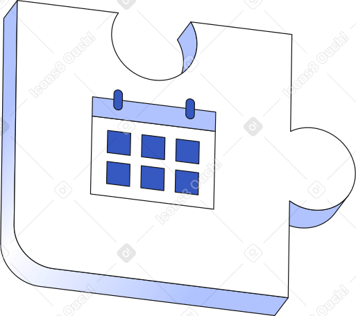 part of puzzle with calendar icon Illustration in PNG, SVG