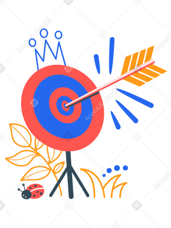 Un dessin d'une flèche frappant une cible PNG, SVG