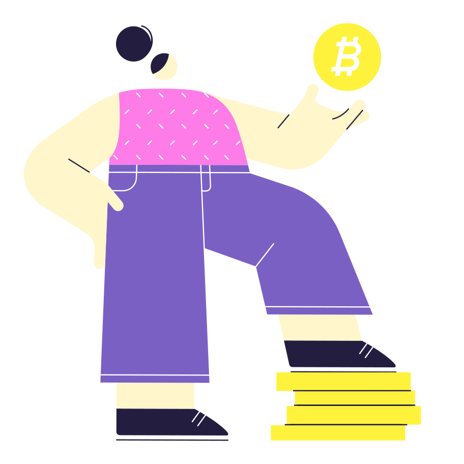 Bitcoin Illustration in PNG, SVG
