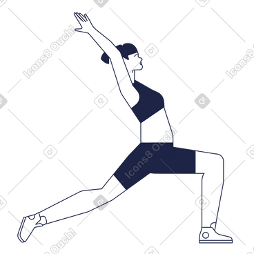 Woman in yoga pose line PNG, SVG