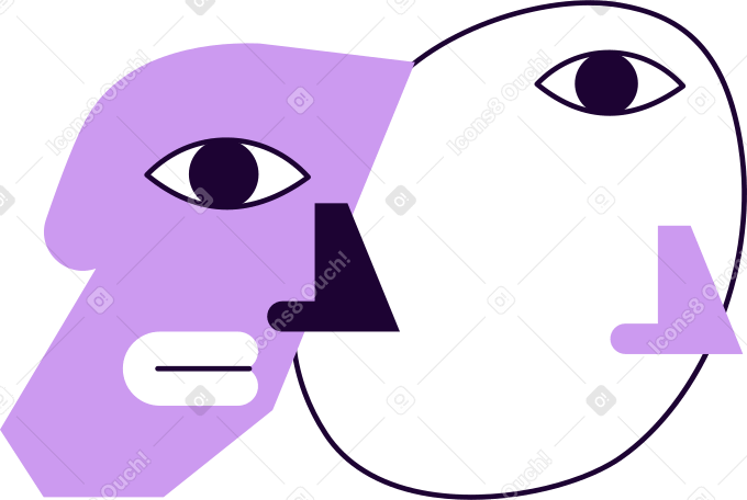 abstract faces Illustration in PNG, SVG