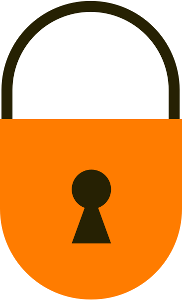Orange lock PNG, SVG