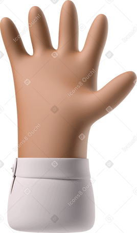 3D Brown skin hand with fingers splayed PNG, SVG