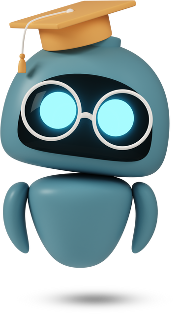 ChatGPT robot in graduation cap PNG, SVG