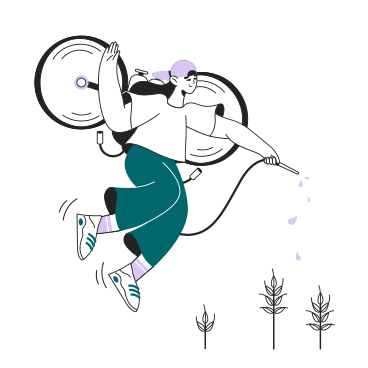 Woman watering plants PNG, SVG