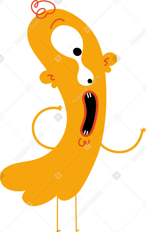 yellow character are screaming Illustration in PNG, SVG