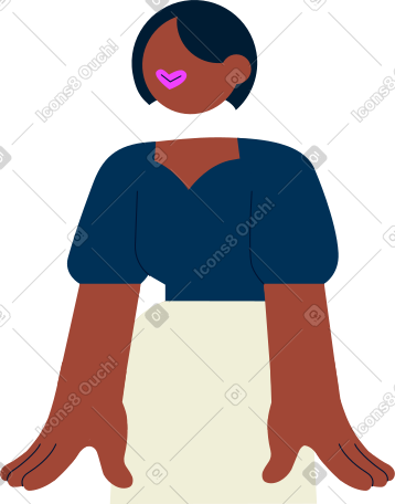 女人用双手倾斜 PNG, SVG