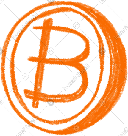 bitcoin orange coin PNG, SVG