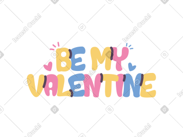 Lettering be my valentine PNG, SVG