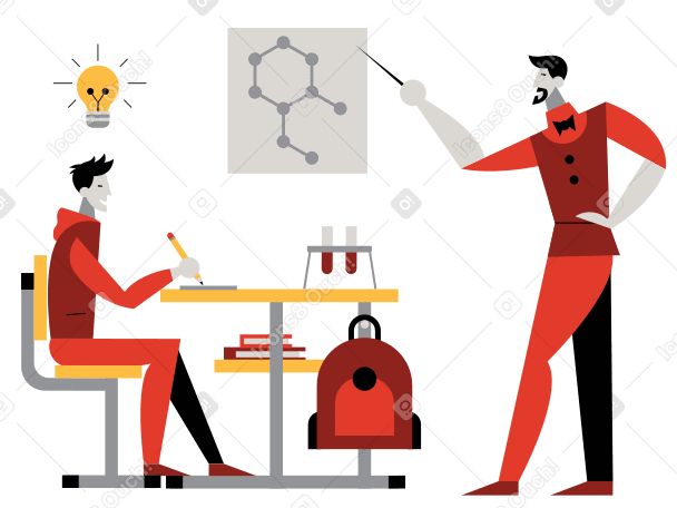 Chemistry Lesson Illustration in PNG, SVG