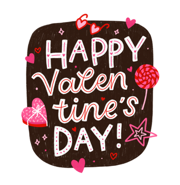 Lettering happy valentine's day with hearts text PNG, SVG