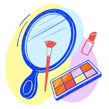 Mirror and makeup items PNG, SVG