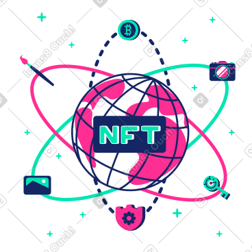 Nft 星球周围有圆圈 PNG, SVG