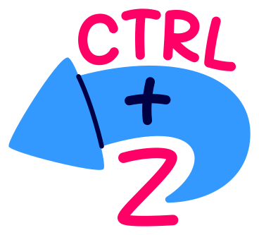 GIF, Lottie(JSON), AE lettering sticker ctrl+z with arrow 애니메이션 일러스트레이션