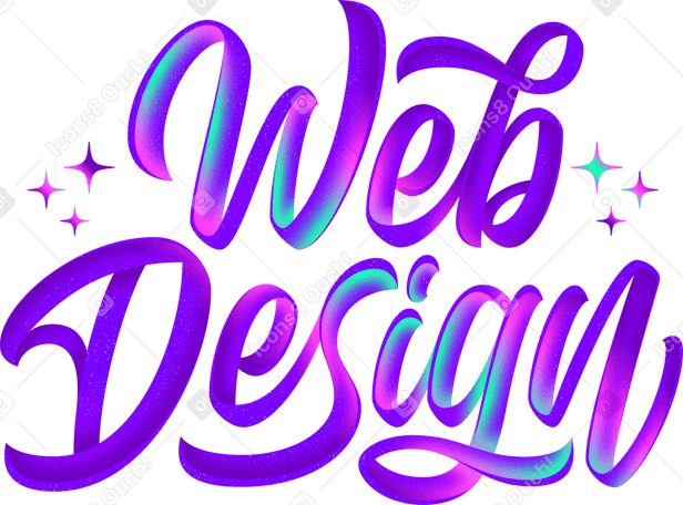 Letras web design com texto de sombras gradiente PNG, SVG