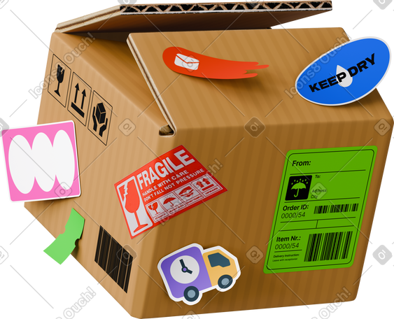 box with stickers PNG, SVG