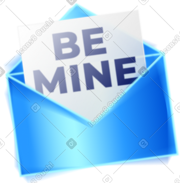 Be mine text in envelope PNG, SVG