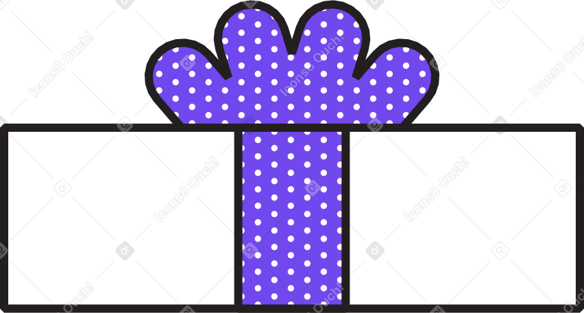 gift with blue bow PNG, SVG
