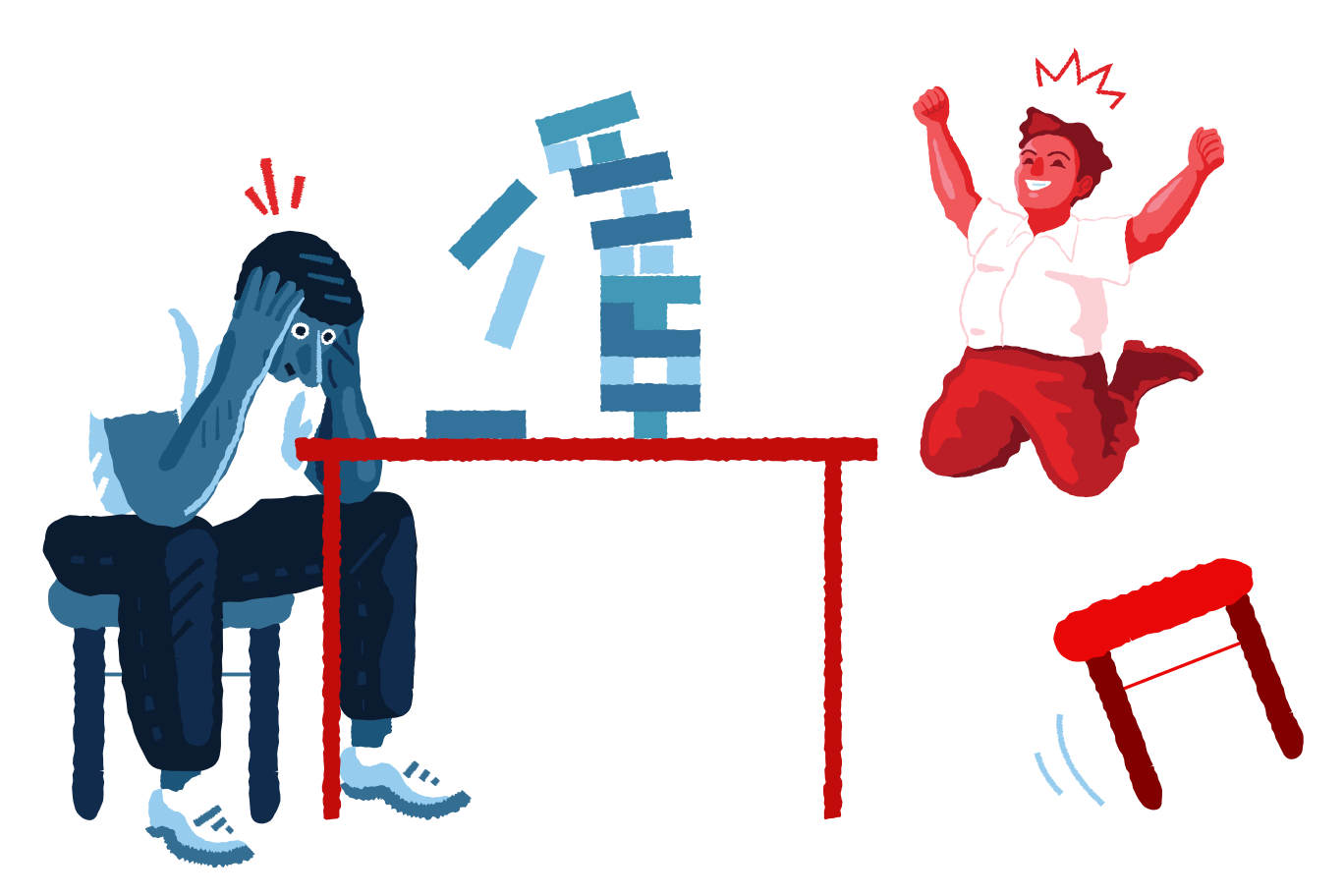 Jenga game over Illustration in PNG, SVG