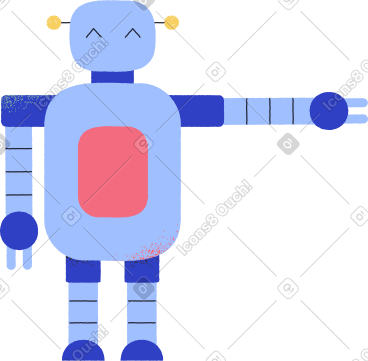 Robot with outstretched hand PNG, SVG