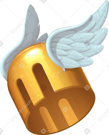 golden helmet with wings PNG, SVG