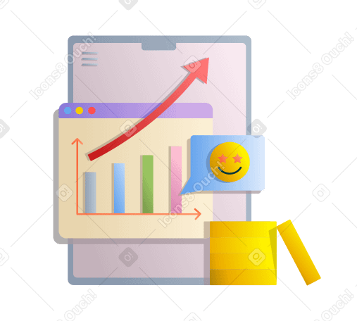 Financial growth on tablet screen PNG, SVG