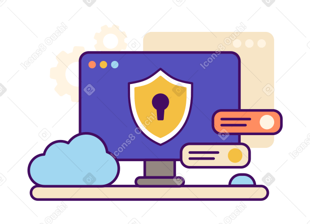 Cybersécurité et sécurité des données dans le stockage en nuage PNG, SVG