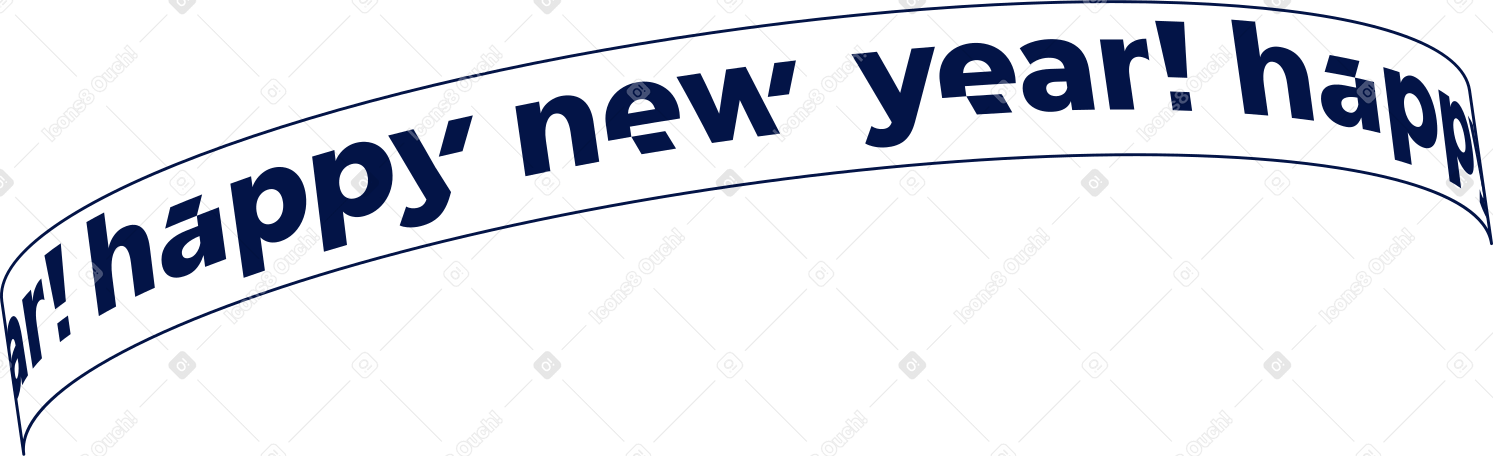 文本新年快乐顶部 PNG, SVG