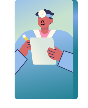 doctor online with tablet and pen animated illustration in GIF, Lottie (JSON), AE