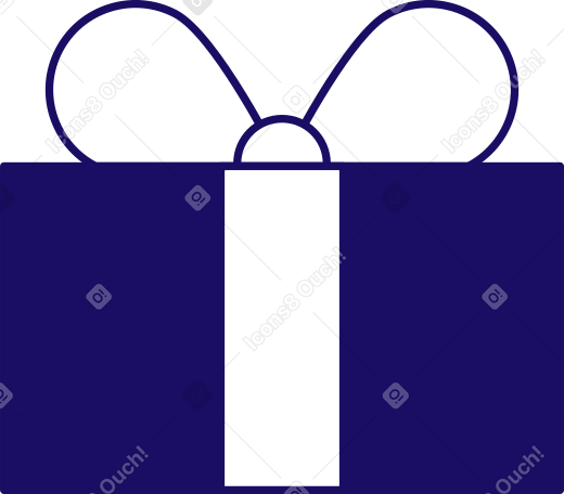 синяя подарочная коробка в PNG, SVG