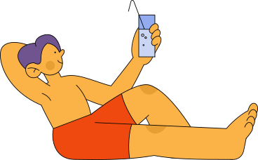 man in shorts sitting and holding glass of water PNG, SVG