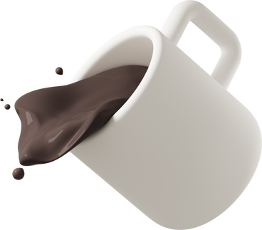 coffee spilling out of mug PNG, SVG