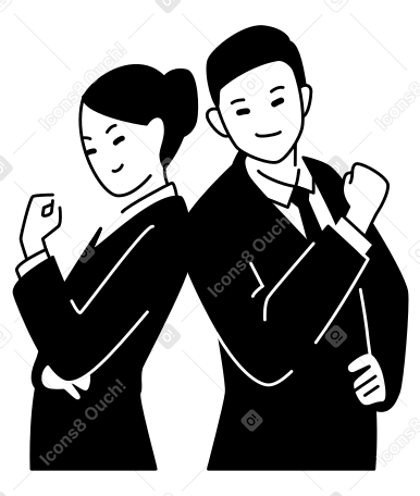 Successful corporate woman and man PNG, SVG
