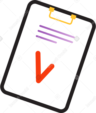 clipboard with a sheet of paper Illustration in PNG, SVG