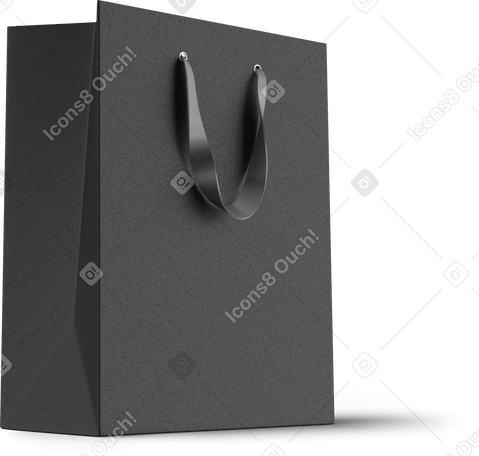 3D black package Illustration in PNG, SVG