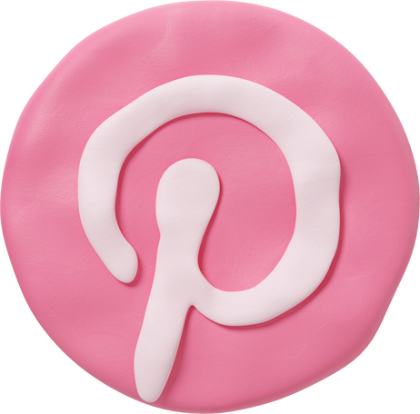 3D 丸いピンクのピンタレストロゴ PNG、SVG