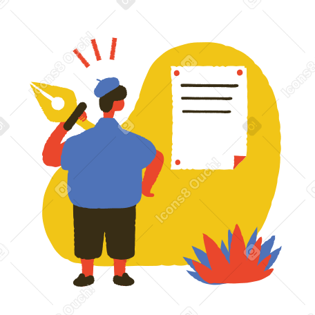 Writing announcement Illustration in PNG, SVG