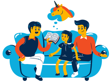 Family reading PNG, SVG