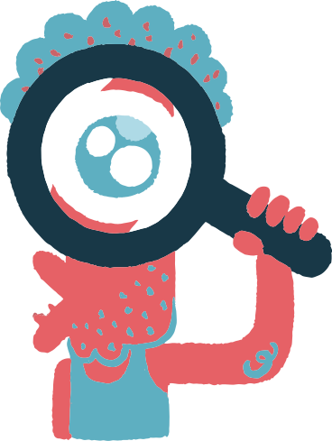 looking through magnifying glass PNG, SVG