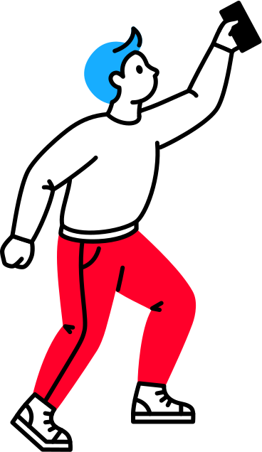 man holding a phone in his hand PNG, SVG