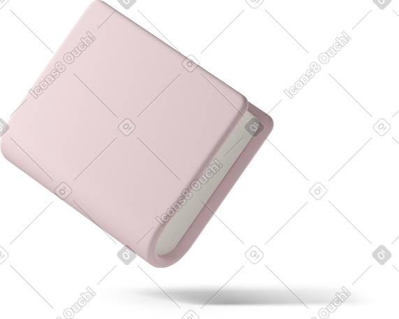 3D pink book in air PNG, SVG