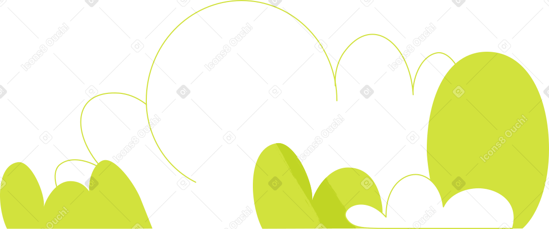 Иллюстрация Зеленые кусты для фона в PNG и SVG